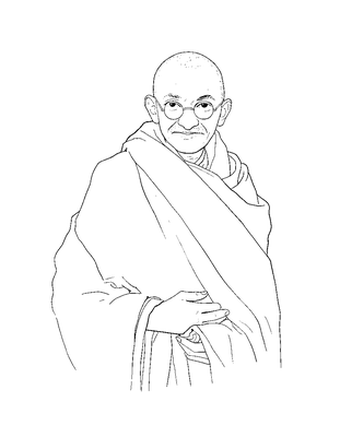 Mahatma Gandhi coloring page
