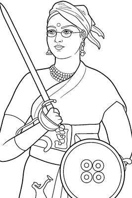 Rani Lakshmibai coloring page